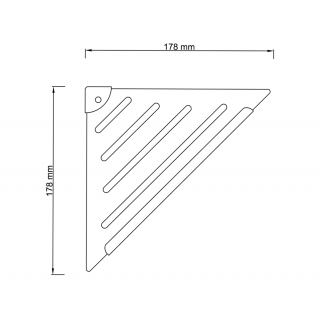 Sarokpolc zuhanyzóba, 178x178mm, inox/króm
