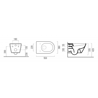 GSI NORM SWIRLFLUSH fali WC, 36x55cm