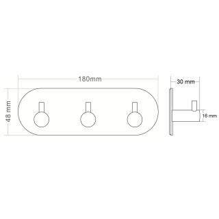 Öntapadós triplafogas, inox