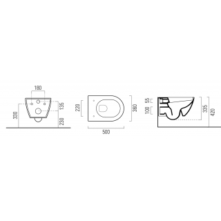 GSI PURA SWIRLFLUSH fali WC, 36x50cm