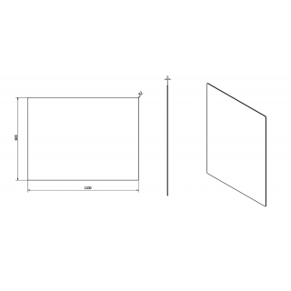 PLAIN Tükör lekerekített sarkokkal, akasztó nélkül, 120x60cm