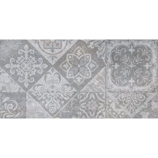 AQUALINE ROCK Decor Grafito 25x50 