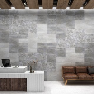 AQUALINE ROCK Decor Grafito 25x50 