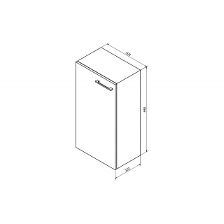 ESPACE alsószekrény, 1 ajtóval, balos/jobbos, 50x94x32cm, ezüst tölgy